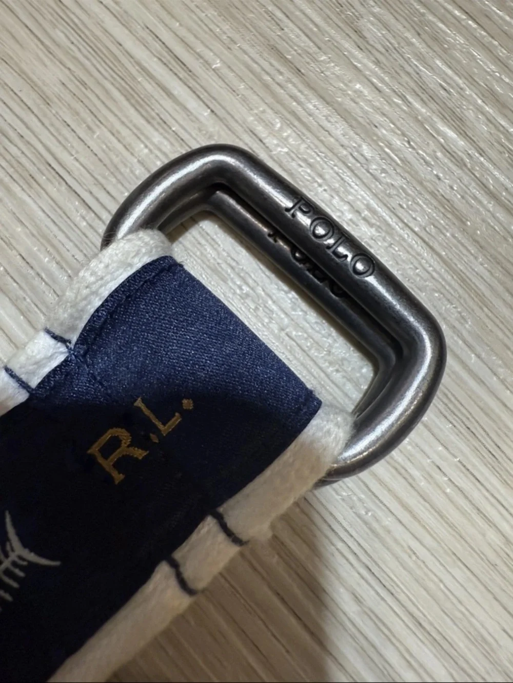 Ralph Lauren Polo Youth Belt Sharks Fish Bones Ribbon Double D Ring 32